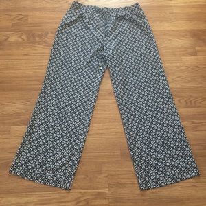 Calvin Klein Black & White Geometric Pattern Drawstring Pants Size Large EUC